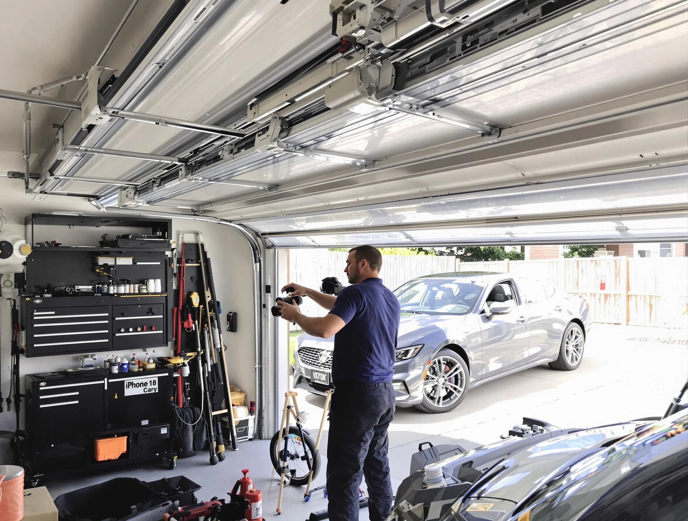 Westford Garage Door Repair technician fixing noisy garage door in Westford
