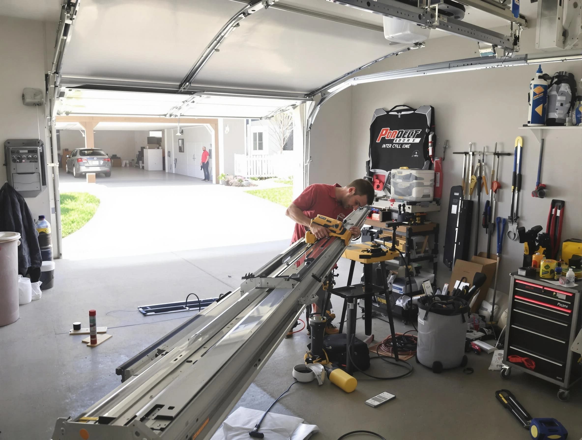 Westford Garage Door Repair expert performing track repair in Westford